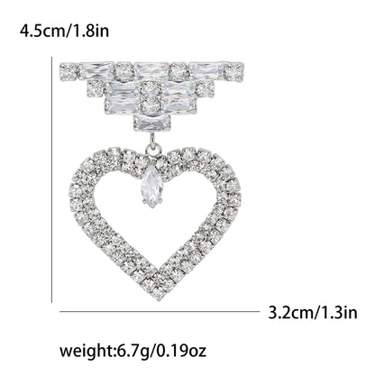 Valentine's Day Romantic Rhinestone Heart Brooches