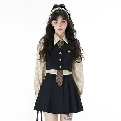 Women's Preppy Japanese JK Sailor Style School Uniform Set