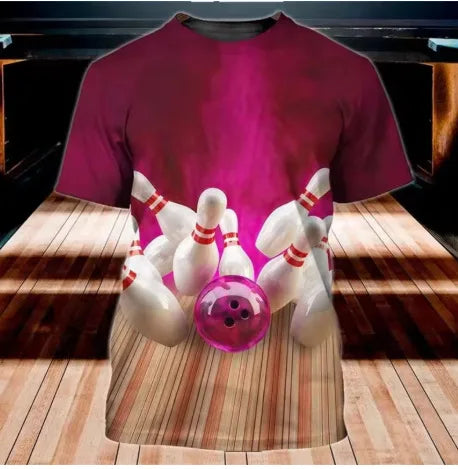 Vintage Strike Pin Graphic Bowling Shirt