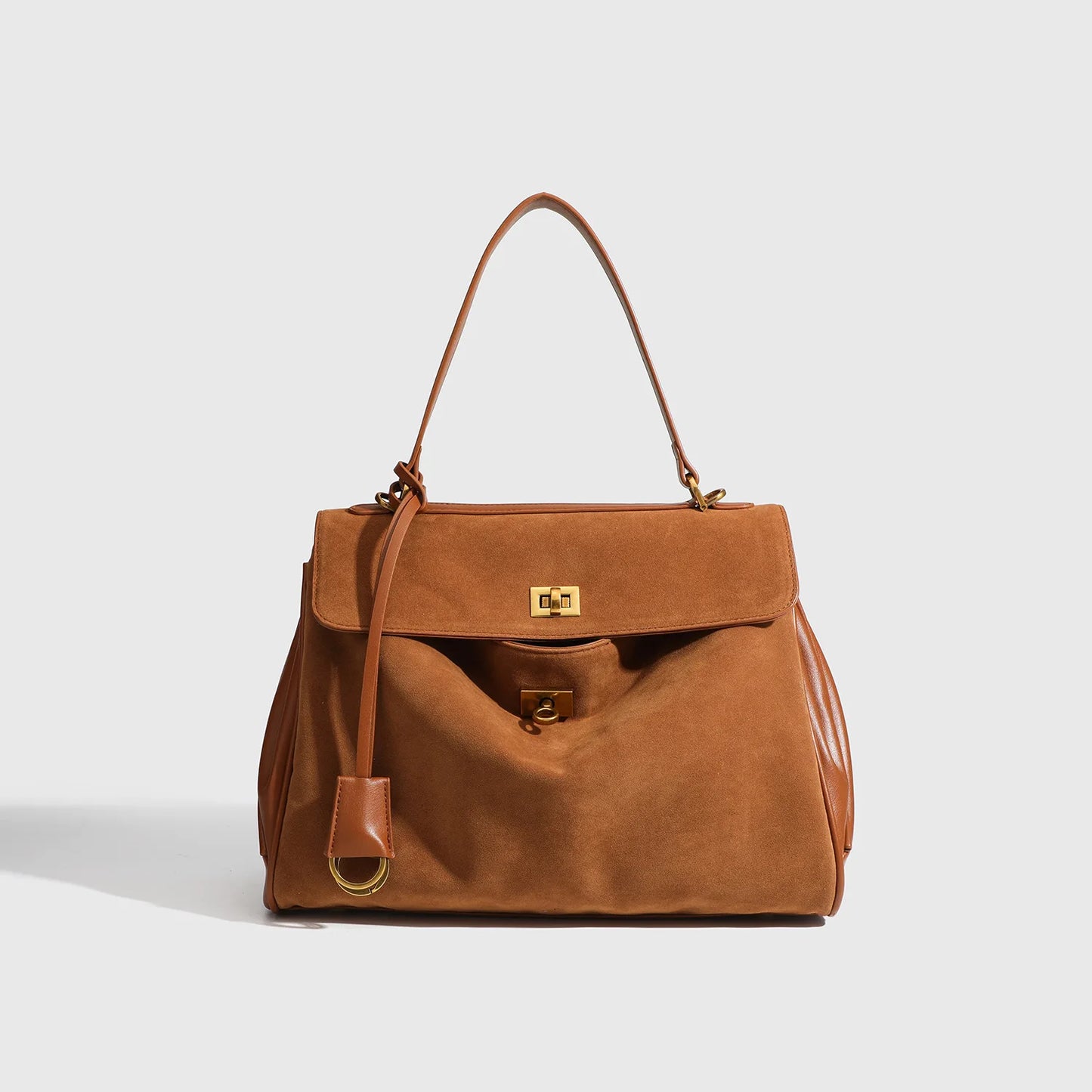 Women's Split Leather Large Capacity Tote Bag & Shoulder Handbag