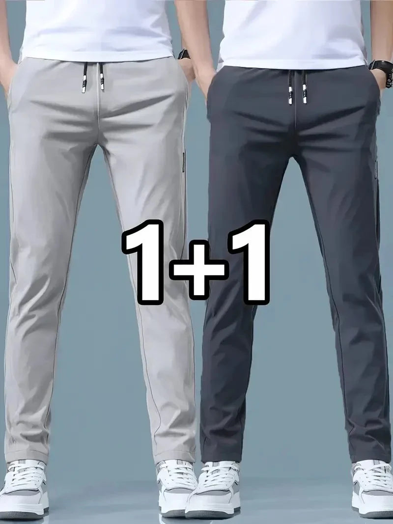 2Pces Stretch Slim Elastic Waist Joggers