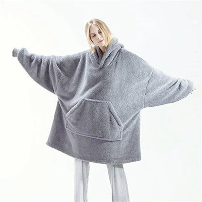 Unisex Oversized Plush Fleece Blanket Hoodie