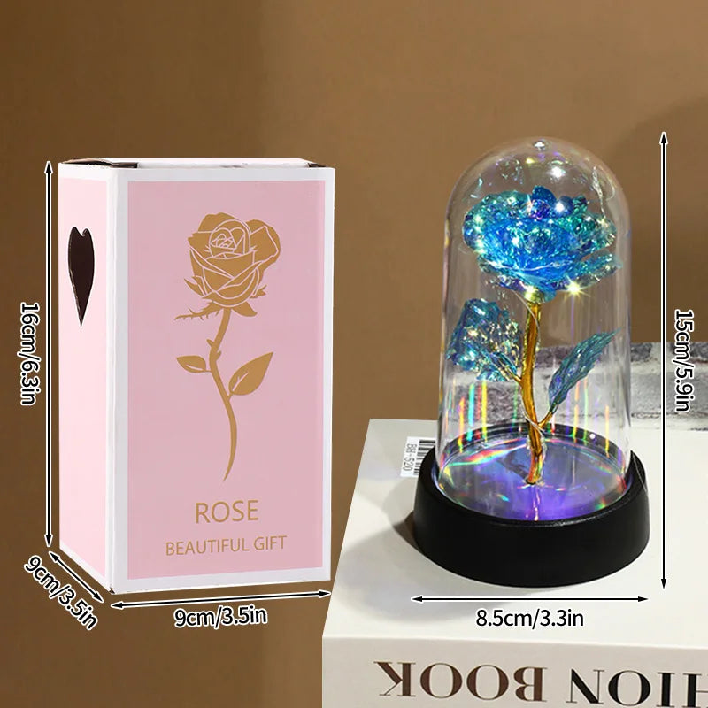 Artificial Eternal Rose LED Light in Glass Cover