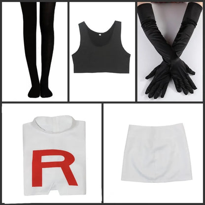 Team Rocket Anime Cosplay Costume Set