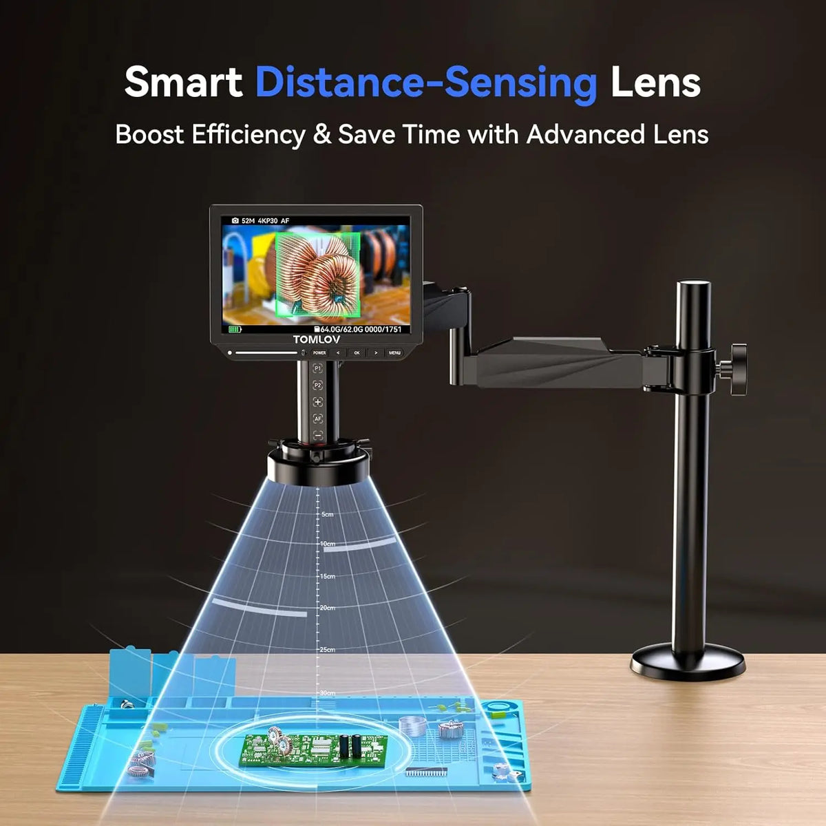 TOMLOV 4K Digital Autofocus 2000X Soldering Microscope