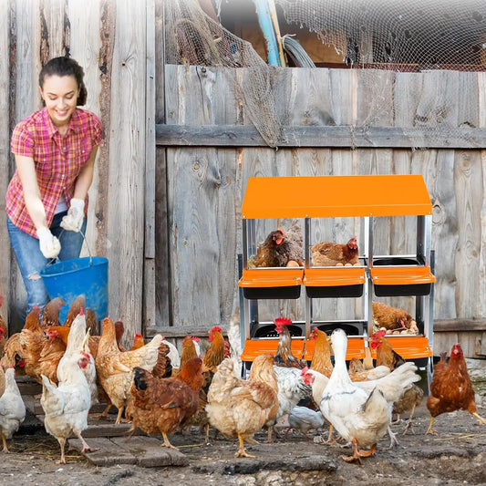 Garvee 6-Compartment Galvanized Chicken Nesting Box