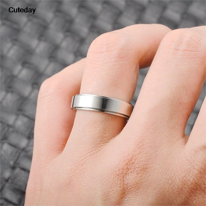 Stainless Steel Anti-Anxiety Fidget Spinner Ring