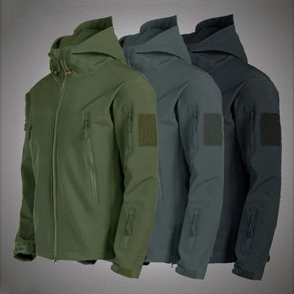 Men's Tactical Softshell Hooded Bomber Jacket