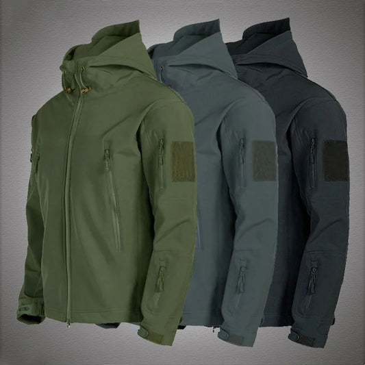 Men's Tactical Softshell Hooded Bomber Jacket