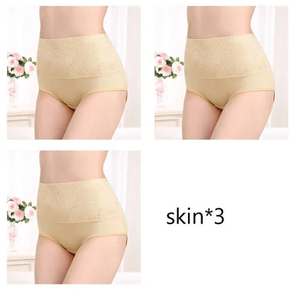 High-Waist Tummy Control Cotton Briefs 3-Pack