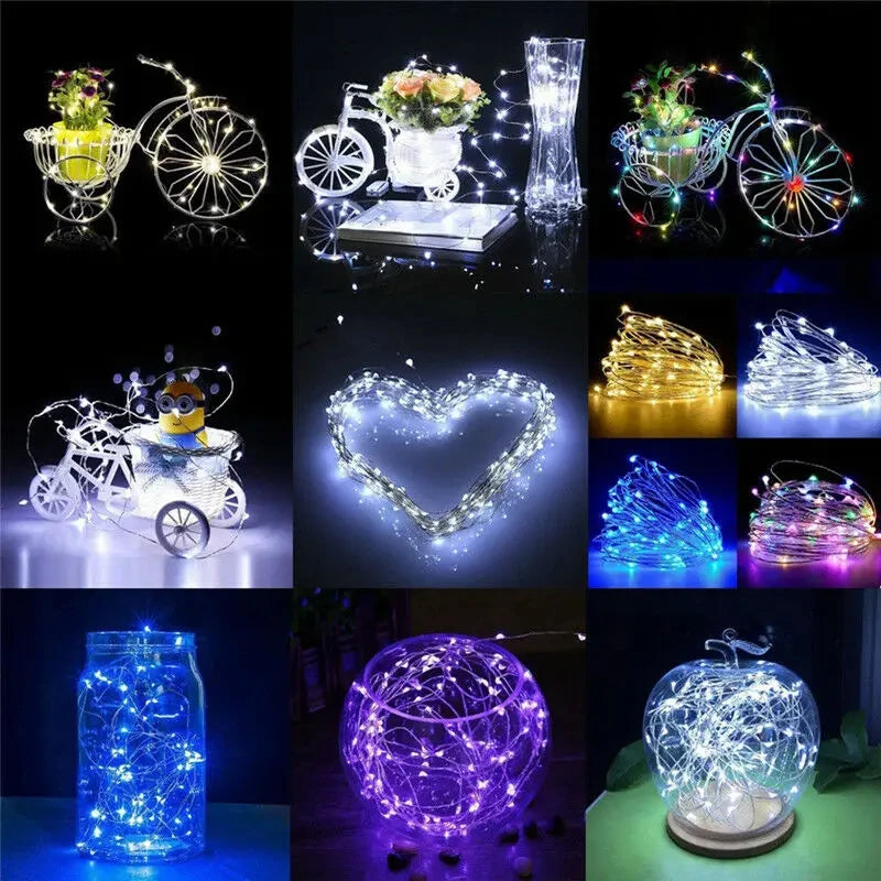 LED Copper Wire Battery-Powered Fairy String Lights