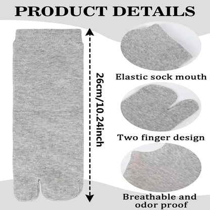 Unisex Japanese Style Cotton Tabi Two-Finger Socks