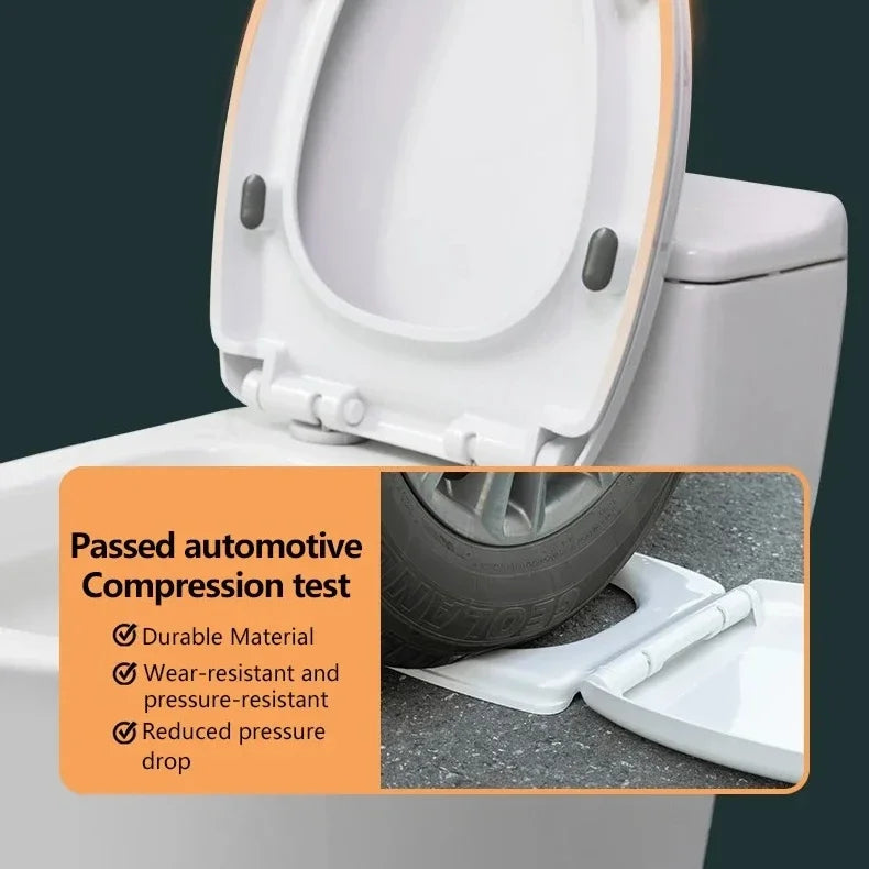Quiet-Close Contoured Household Toilet Seat with Lid