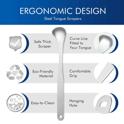 Stainless Steel Tongue Cleaner With Travel Case
