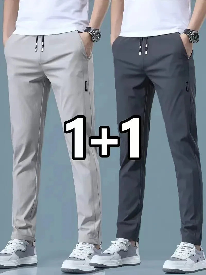 2Pces Stretch Slim Elastic Waist Joggers