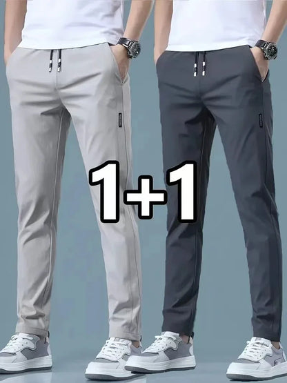 2Pces Stretch Slim Elastic Waist Joggers