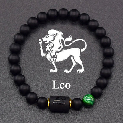 Natural Tiger Eye 12 Zodiac Bead Bracelet