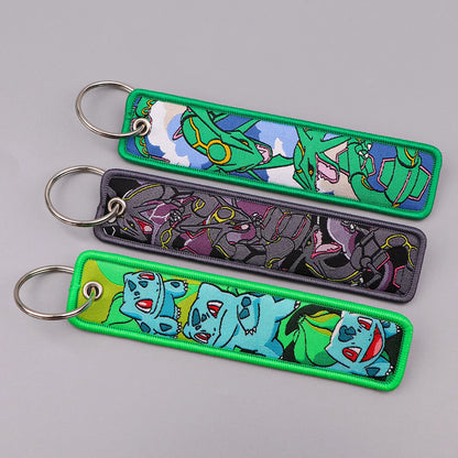 Japanese Anime Embroidered Fob Jet Tag Keychain
