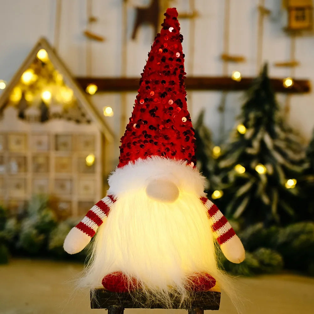 Christmas LED Light-Up Plush Gnome Ornament