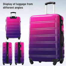Hardshell 3-Piece Gradient Color Expandable Suitcase with Wheels and TSA Lock
