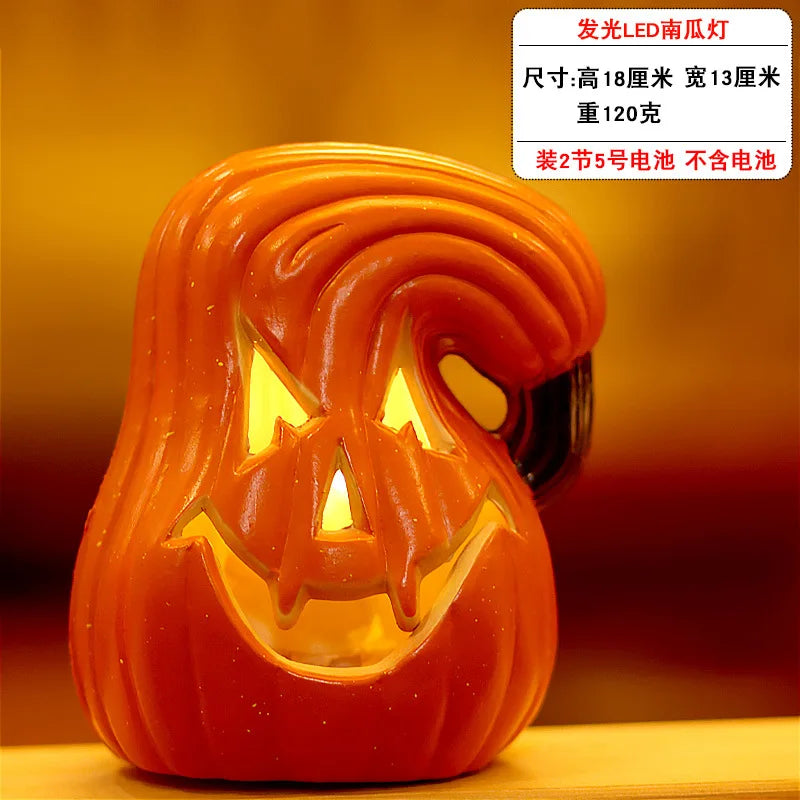 LED Illuminated Halloween Jack-o'-Lantern Pumpkin Light Decoration
