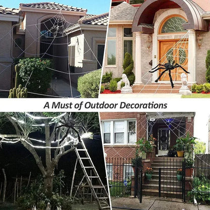 Giant Halloween Spider & Web Outdoor Decoration Set