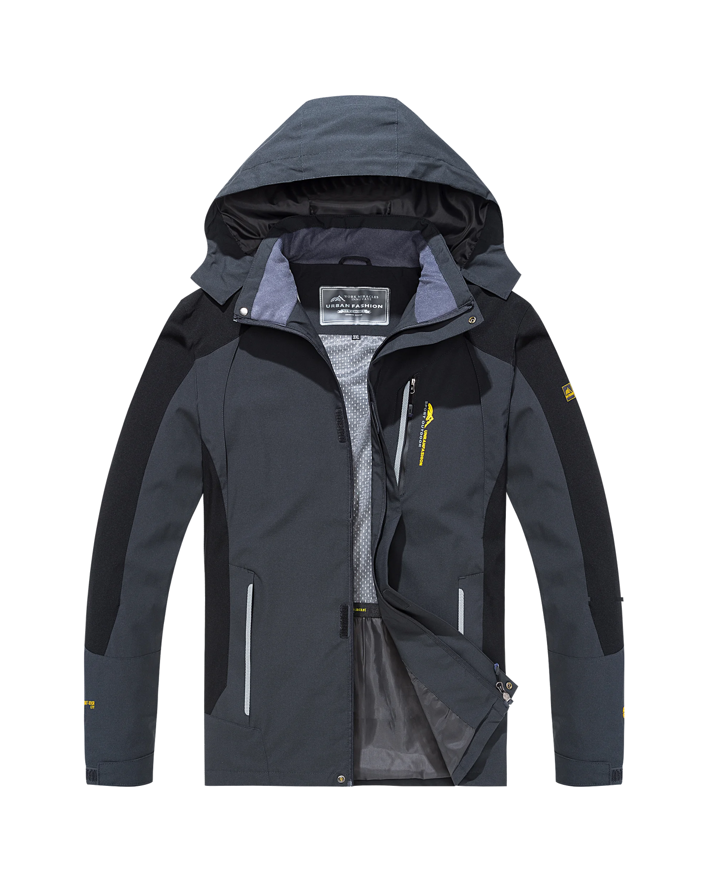 Men's Waterproof Tactical Hooded Windbreaker Jacket