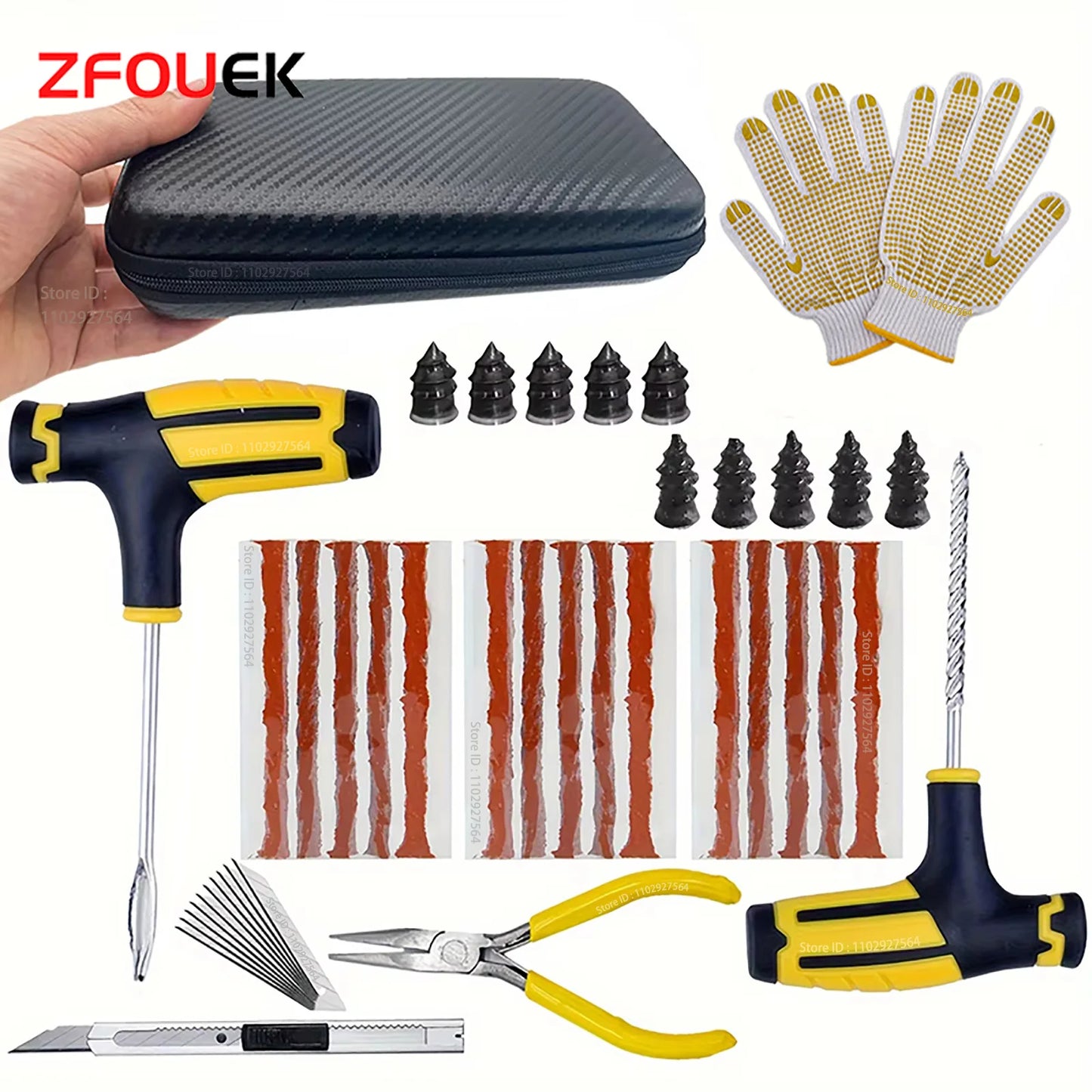 ZFOUEK Car Tire Repair Kit Puncture Plug Tools