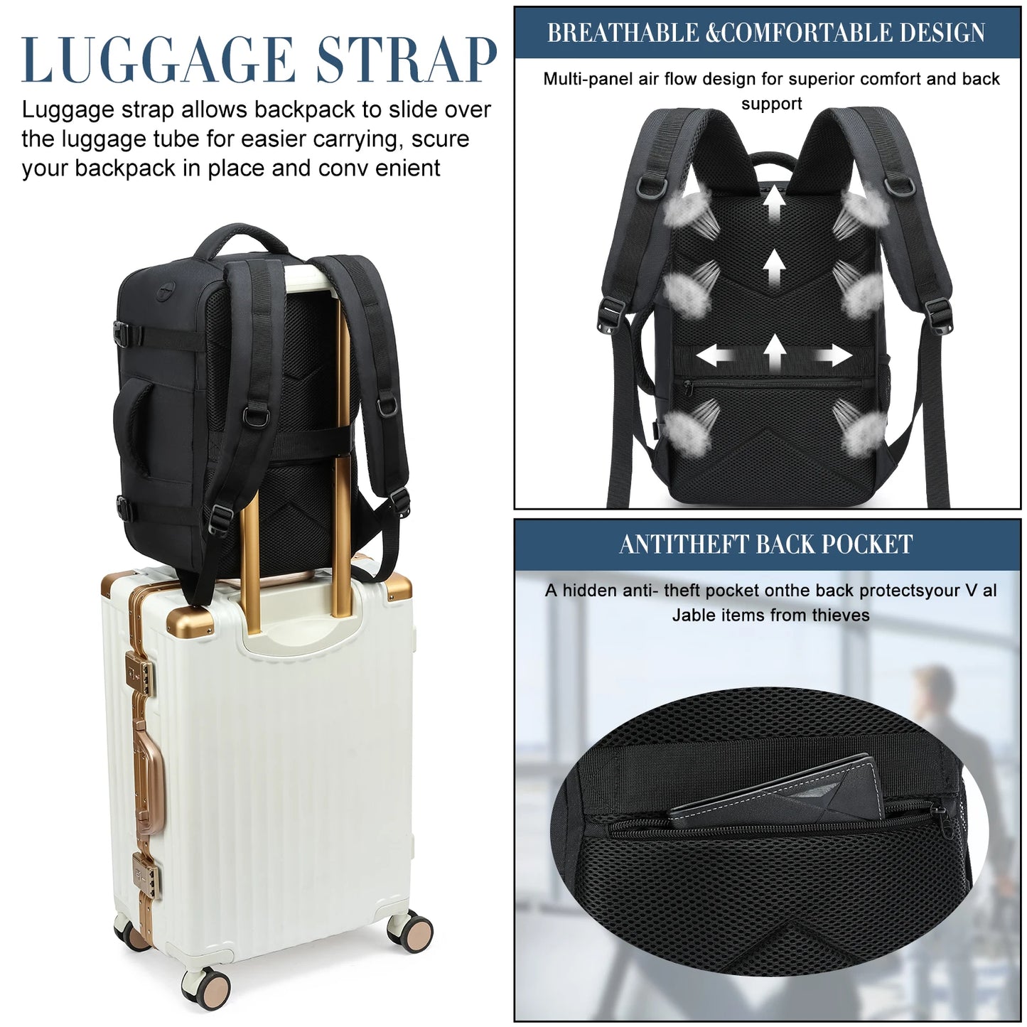 Travel Backpack with Laptop Compartment