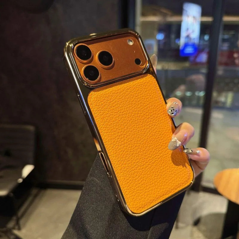 Electroplated Lychee Grain Phone Case
