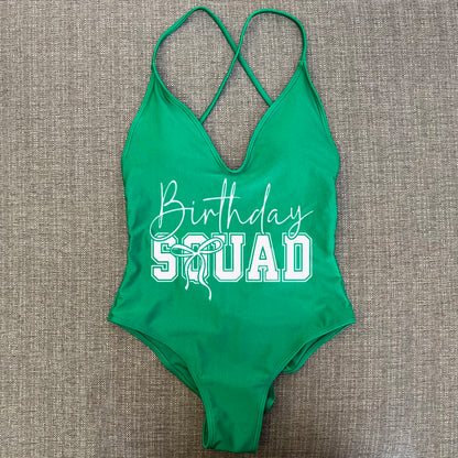 Padded One Piece Swimsuit Birthday Bathing Suit