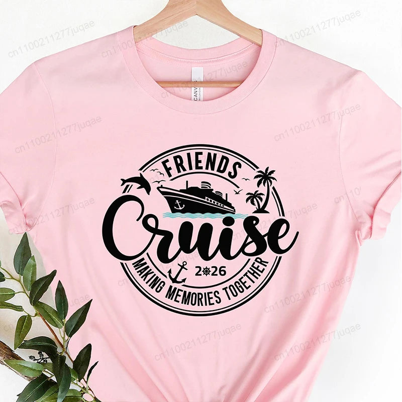 Women’s Cruise Squad 2026 Graphic T-Shirt – Casual Short Sleeve Vacation Tee