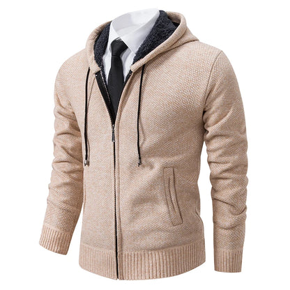 Men's Fleece Stand Collar Zip-Up Sweater Jacket