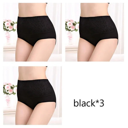 High-Waist Tummy Control Cotton Briefs 3-Pack