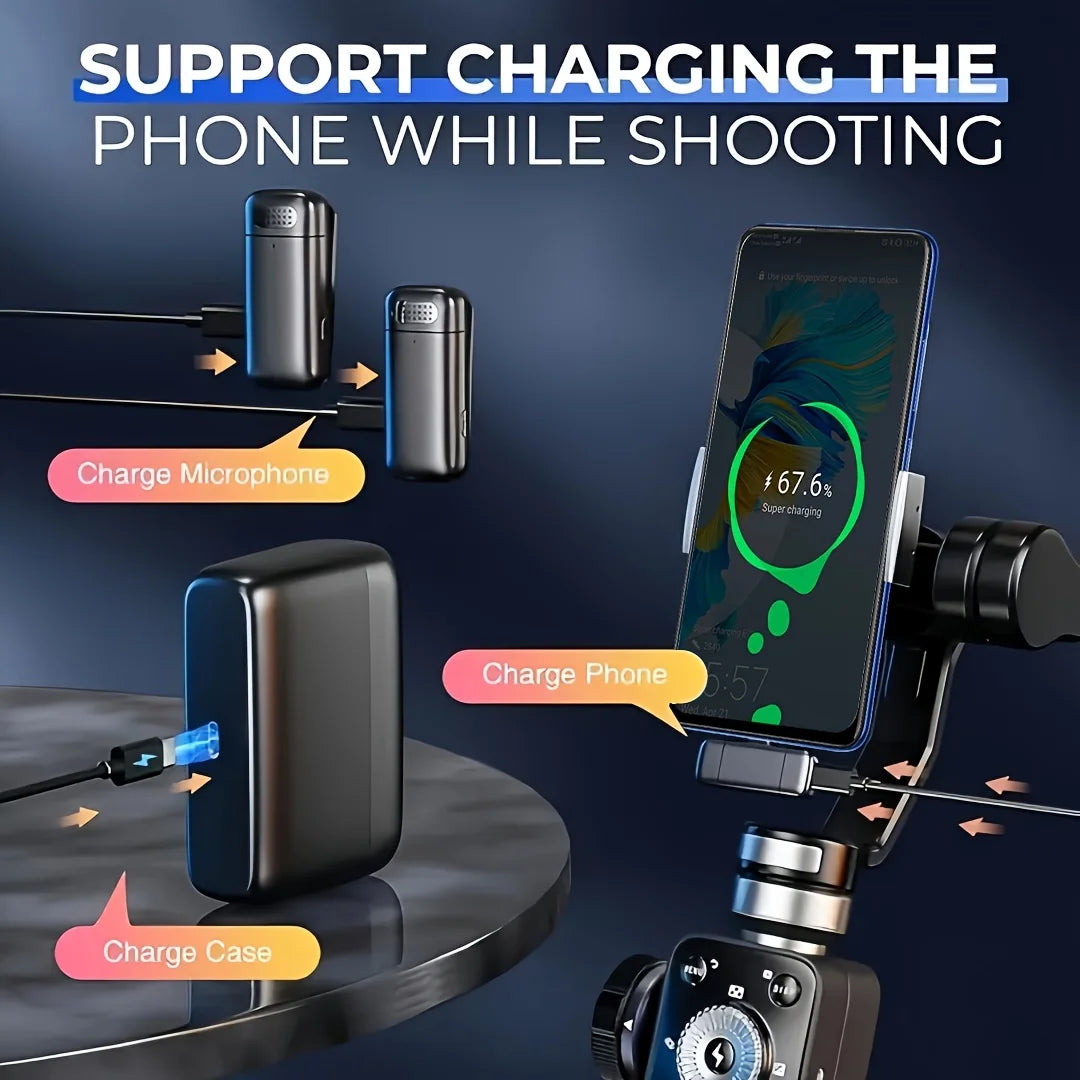 Wireless Lavalier Microphone for Cell Phones Type-C Mini with Charging Case