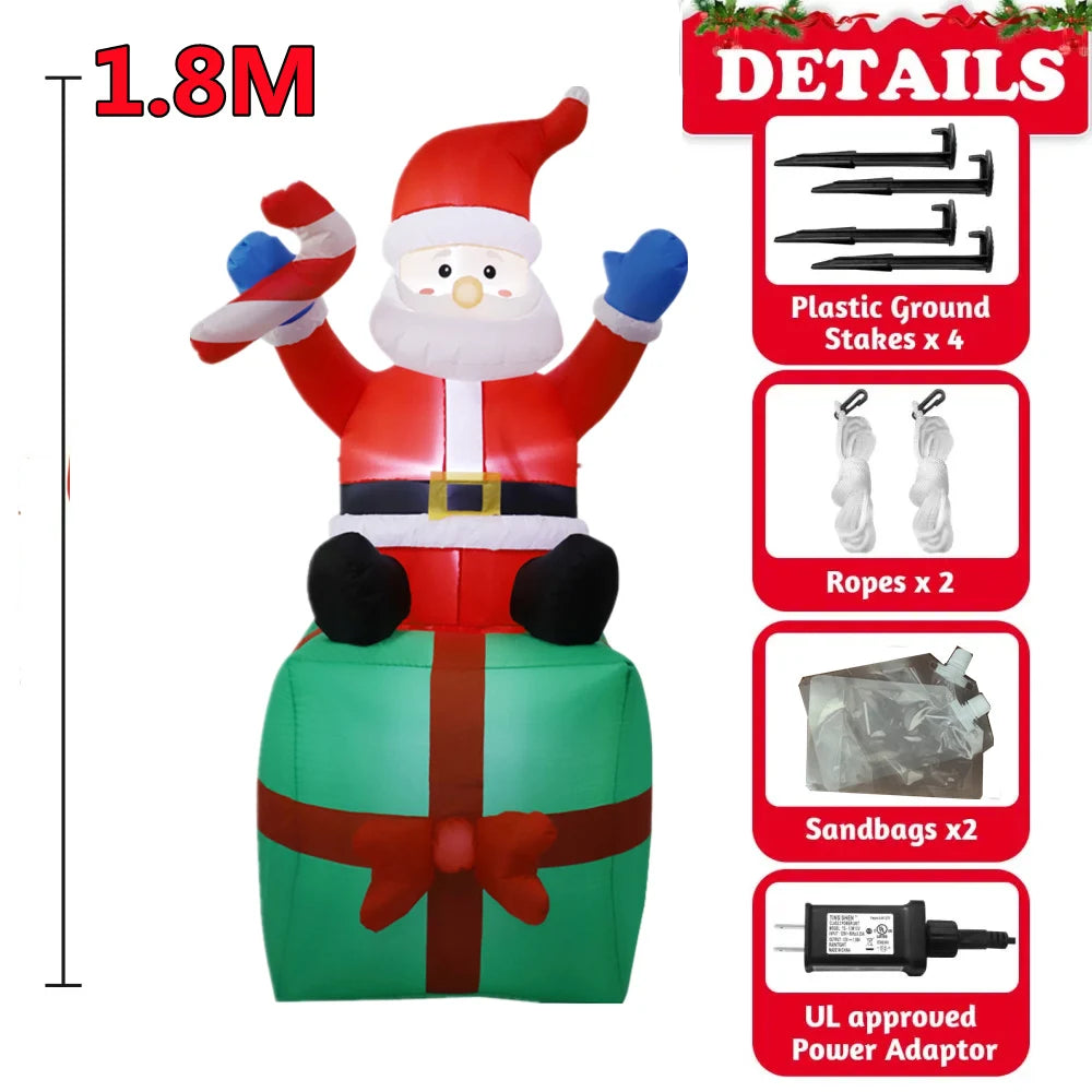 Inflatable Christmas Decorations with Built-in LED Lights