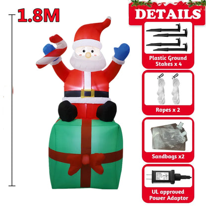 Inflatable Christmas Decorations with Built-in LED Lights
