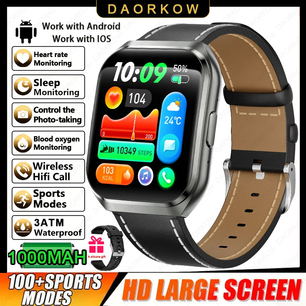 Men's Outdoor Rugged Smartwatch with 1000mAh Battery (IP68 Waterproof)