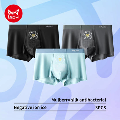 MiiOW 3pcs Breathable Seamless Boxer Shorts
