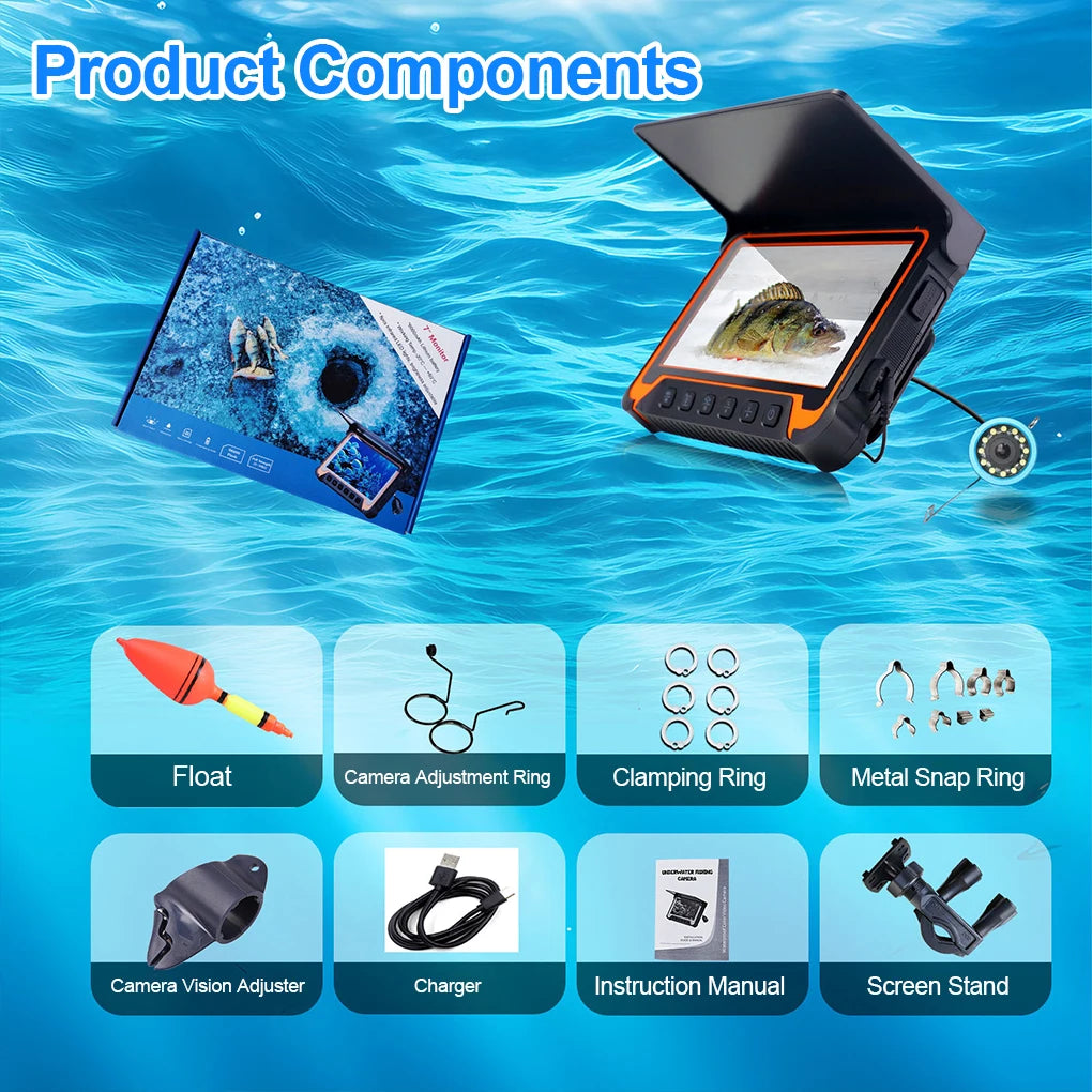 7" IPS Underwater Fishing Camera with DVR & Infrared LEDs