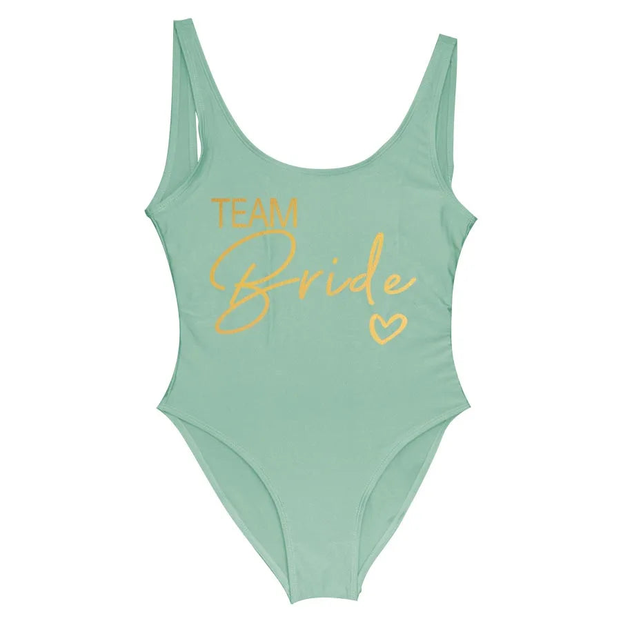 Women’s "Bride" & "Team Bride" One-Piece Swimsuit