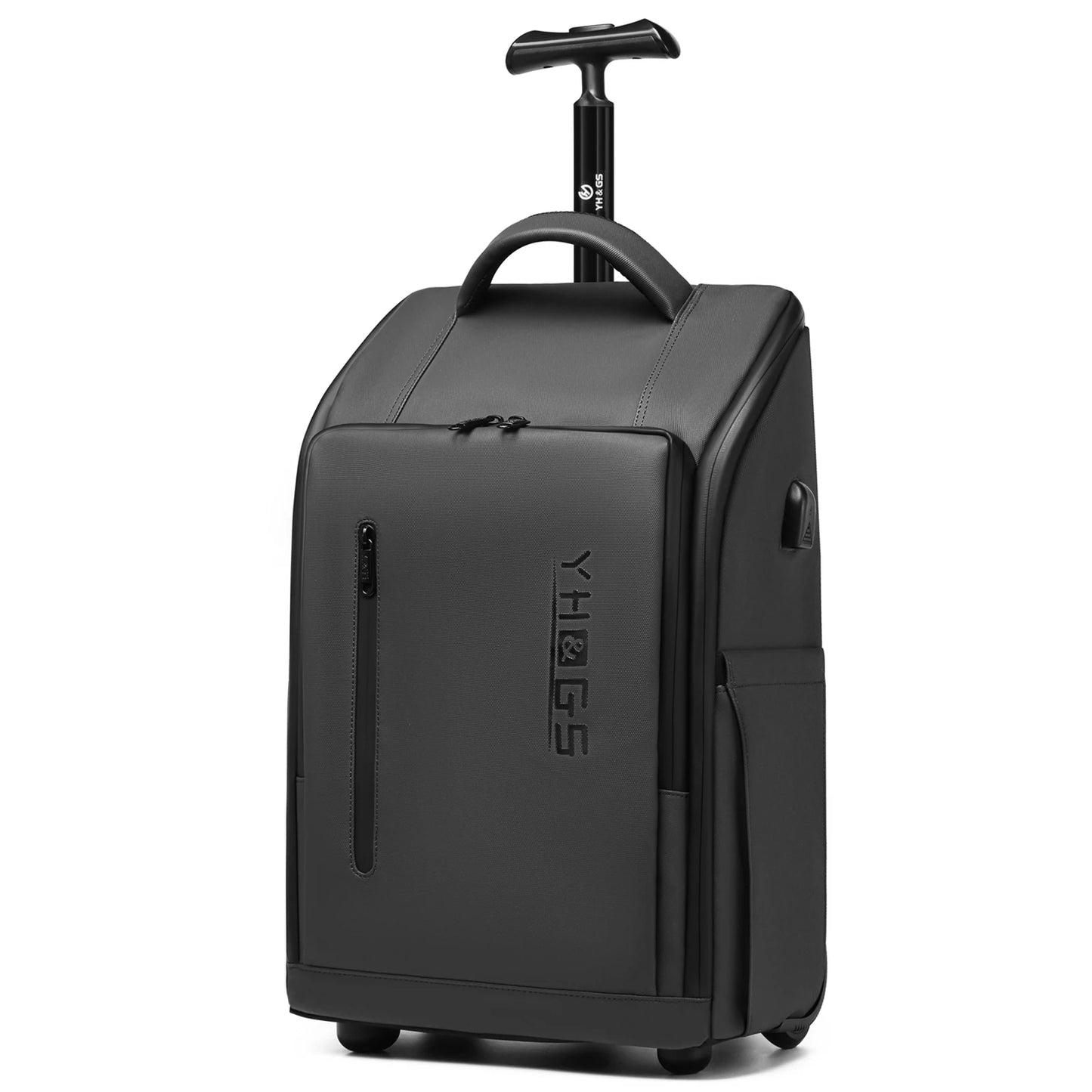 USB Charging Trolley Luggage Backpack with Wheels