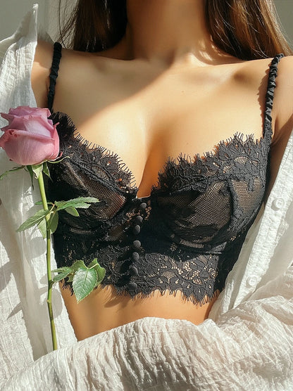 French Ultra Thin Lace Bra Set