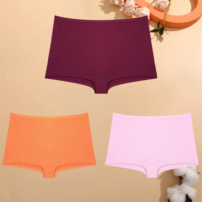 FINETOO 3PCS Cotton Boyshorts
