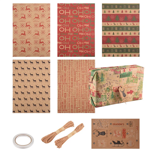 Upgraded 6 Pack Wrapping Paper Sheets