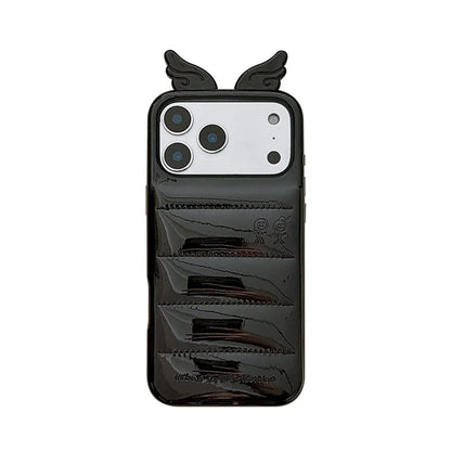 Cute 3D Wing & Devil Horns Puffer Leather Phone Case