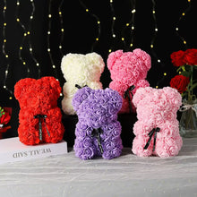 25cm Artificial Teddy Rose Flower Bear with Box
