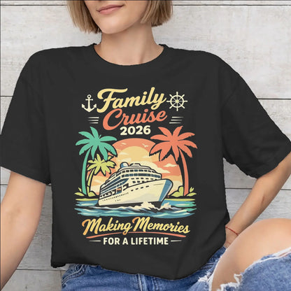 Summer Family Cruise 2026 Cotton T-Shirt – Matching Memories Vacation Tee