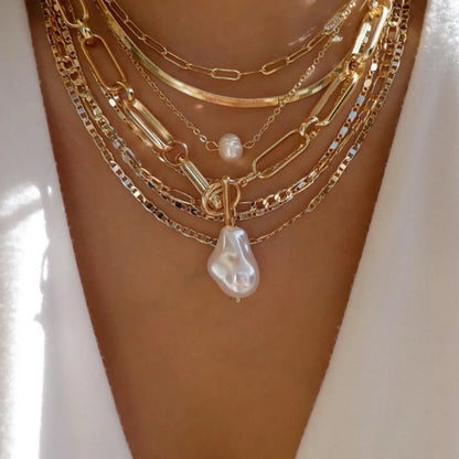 5pcs Simple Braided Bead Chain Necklaces
