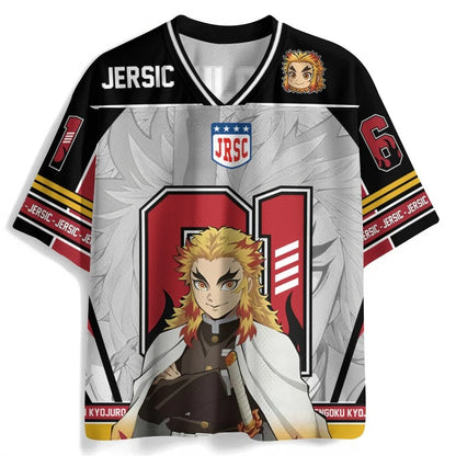 Demon Slayer Anime Oversize Jersey – Retro K-Pop Unisex Baseball & Hockey Sports T-Shirt